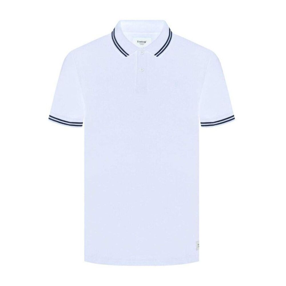 Firetrap Mens Lazer Logo Cotton Polo Shirt / White
